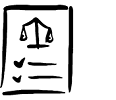 Paper with balance icon and checklist