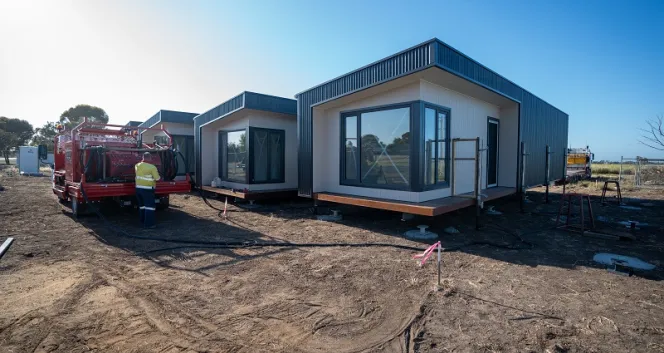New homes make the road trip to Nhill in regional Victoria