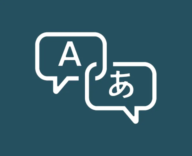 2 speech bubbles with different scripts
