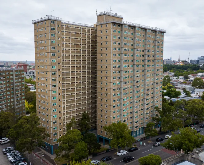 Drone Image of 480 Lygon Street Carlton, Melbourne