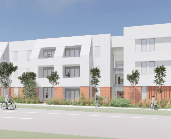 Artist impression of new apartment buildings