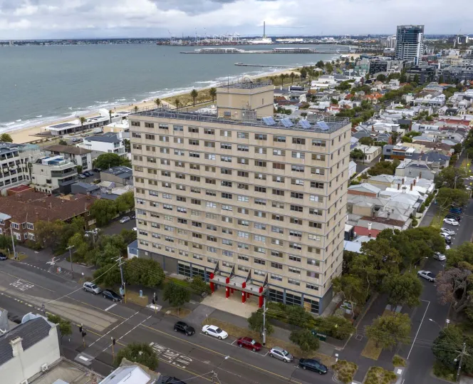 Picture of 150 Victoria Avenue (Layfield Court), Albert Park, taken by drone.