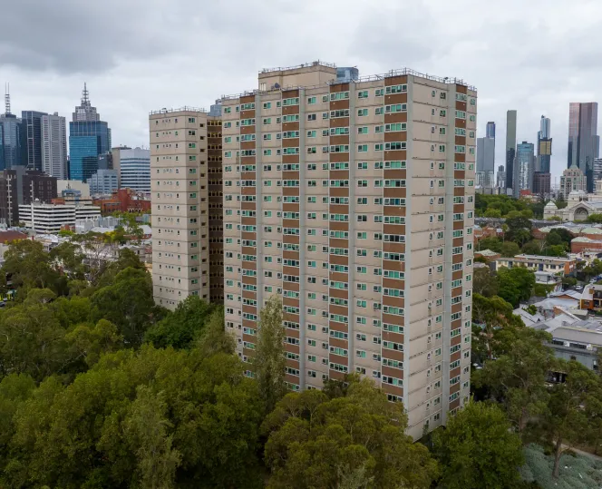 Picture of 90 Brunswick Street, Fitzroy from a drone.