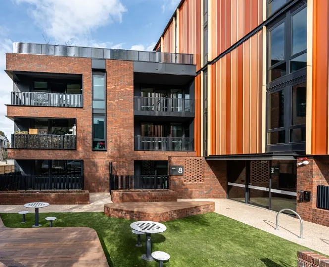View from of new homes from Bills Street entry 