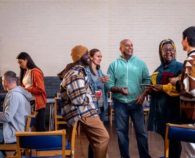 Image of people talking and having some discussion