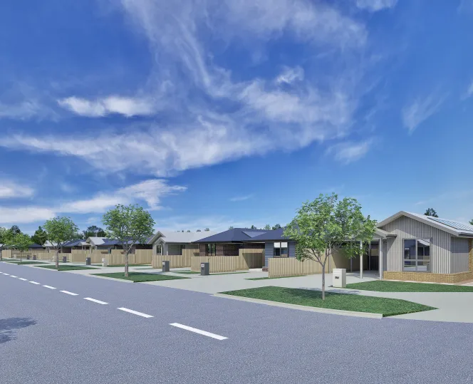 Image of new homes built in Pound Road,Colac with beautiful streetscape 
