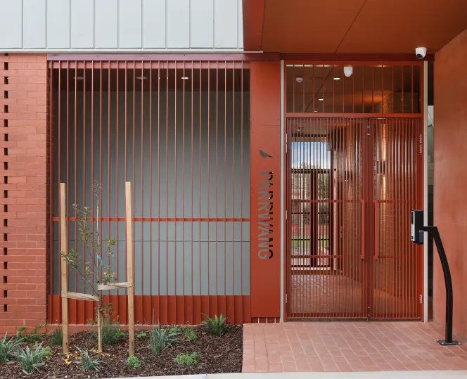 Image of apartment building entrance having CCTV camera installed