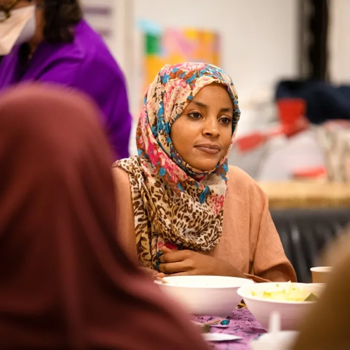 Image of lady attending the Flemington towers community consultative committee session