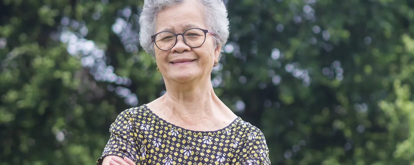 Lady smiling to the camera
