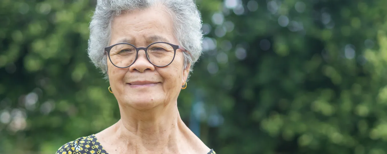 Lady smiling to the camera