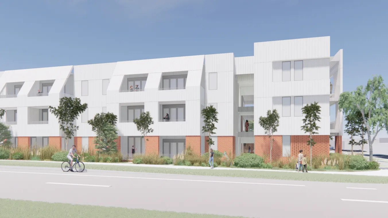 Artist impression of new apartment buildings