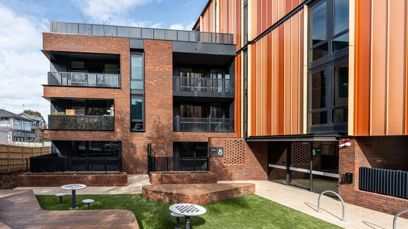 View from of new homes from Bills Street entry 