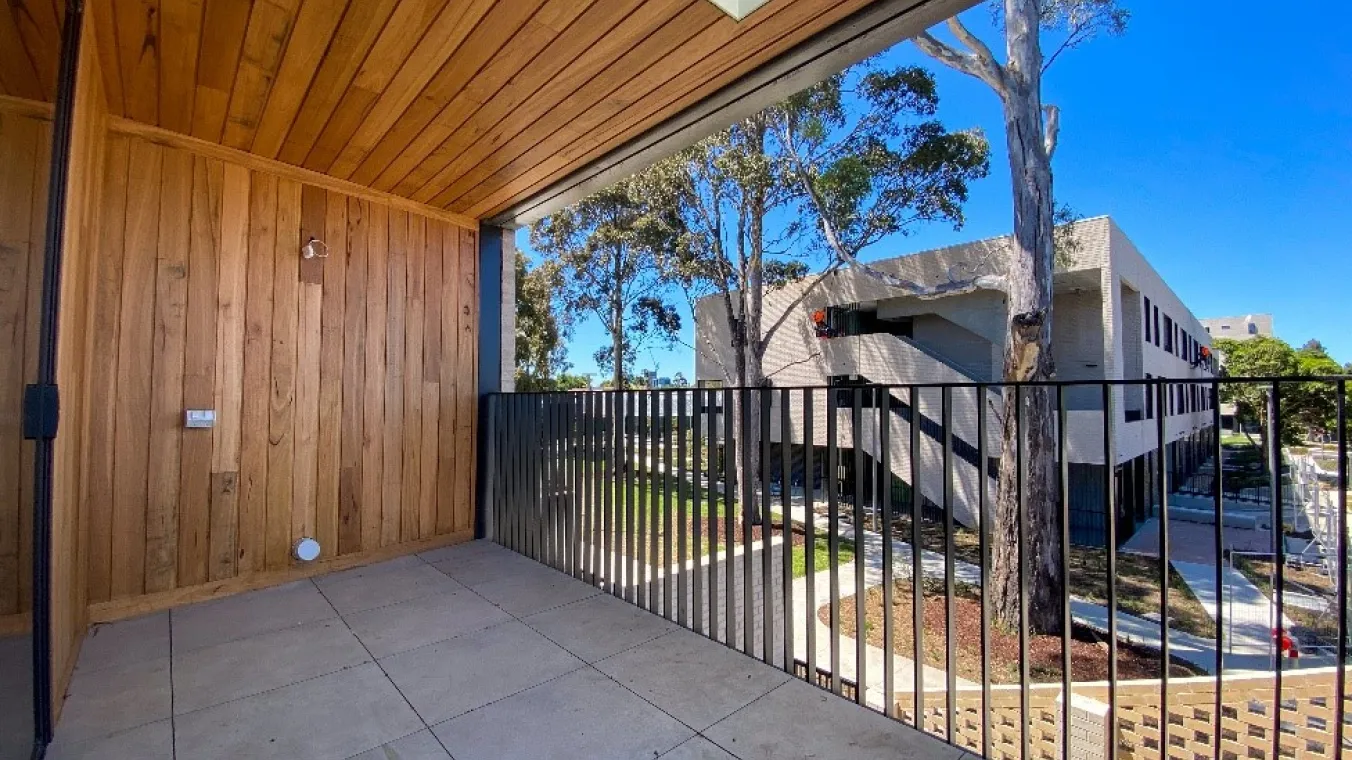 Image of outdoor balcony with beautiful view Infront