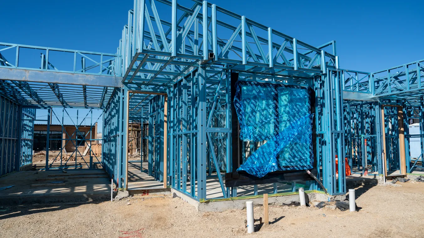 Image showing active construction work along Catholic Care community housing