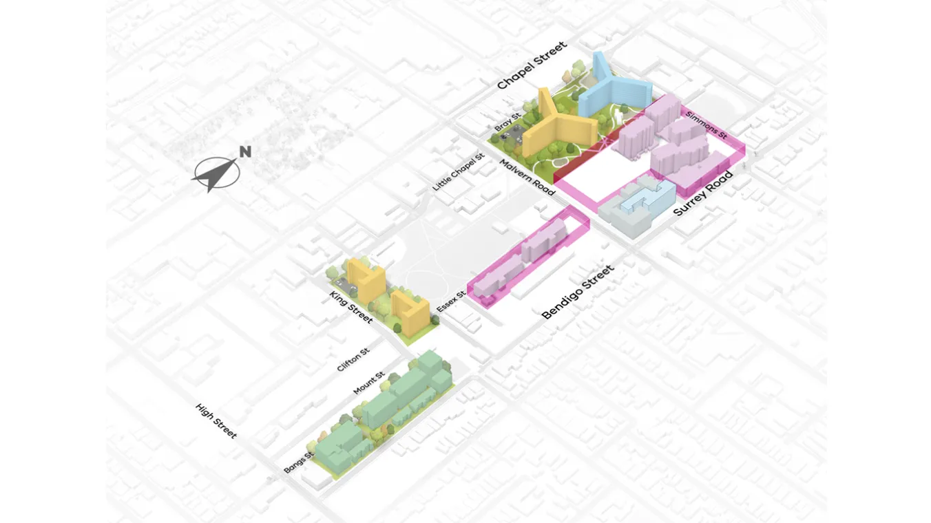 3D map of the South Yarra and Prahran precinct