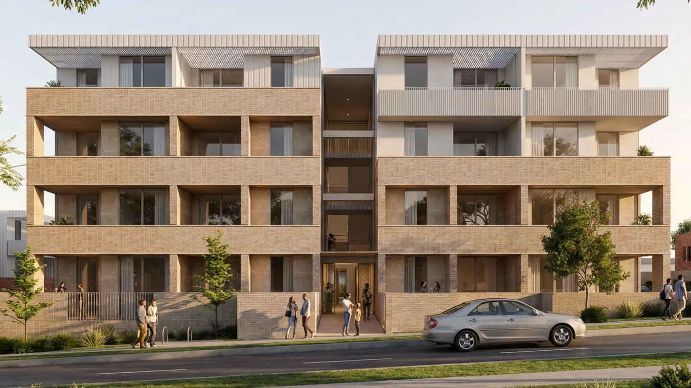 Building B from Alamein Avenue.