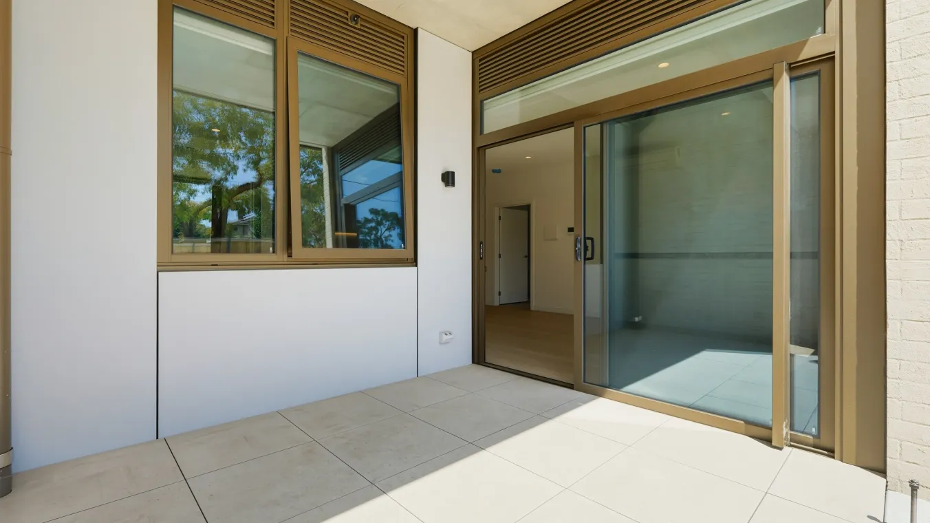Private balcony providing outdoor space and natural light to the home.