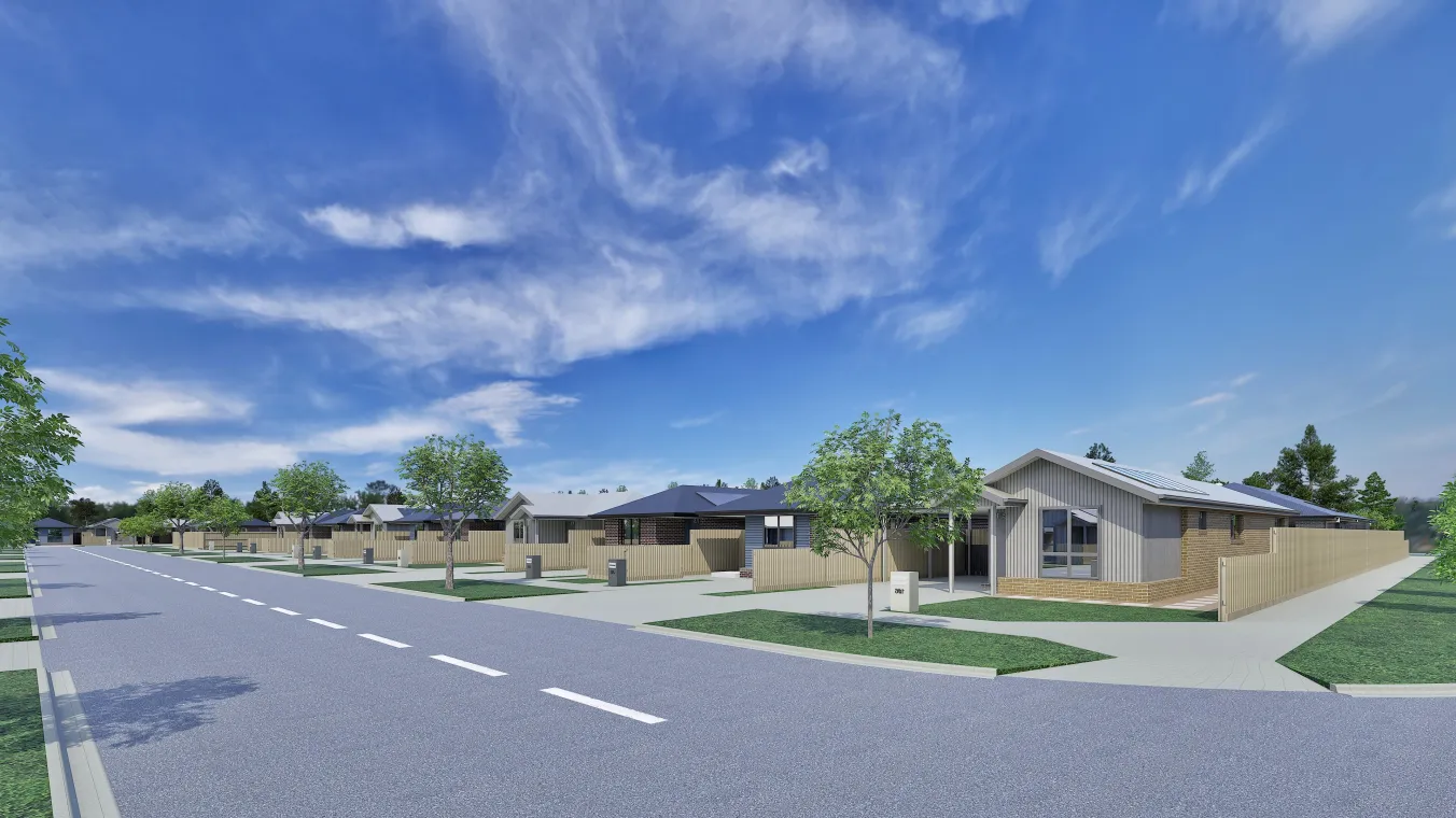 Image of new homes built in Pound Road,Colac with beautiful streetscape 