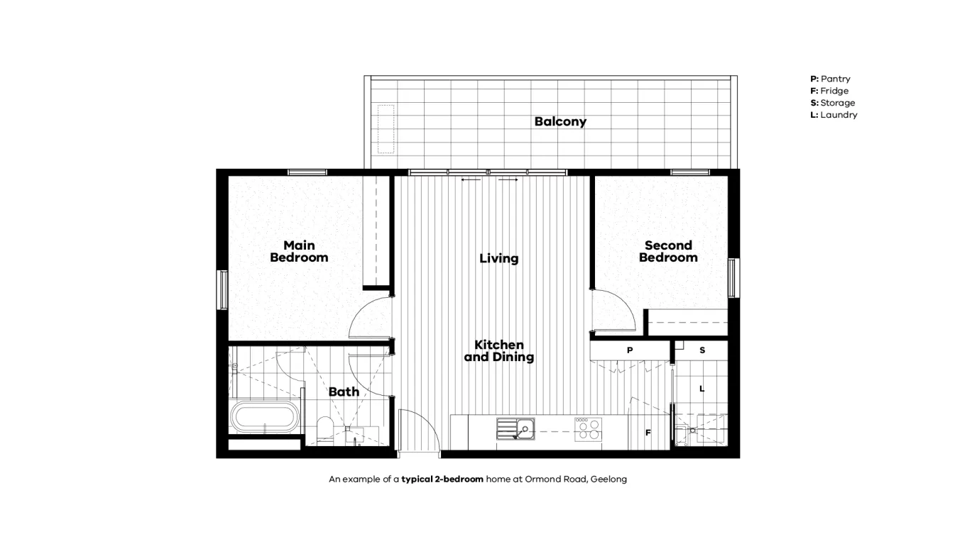 Image of Ormond Road Geelong floorplans for prototypes 2 bedroom