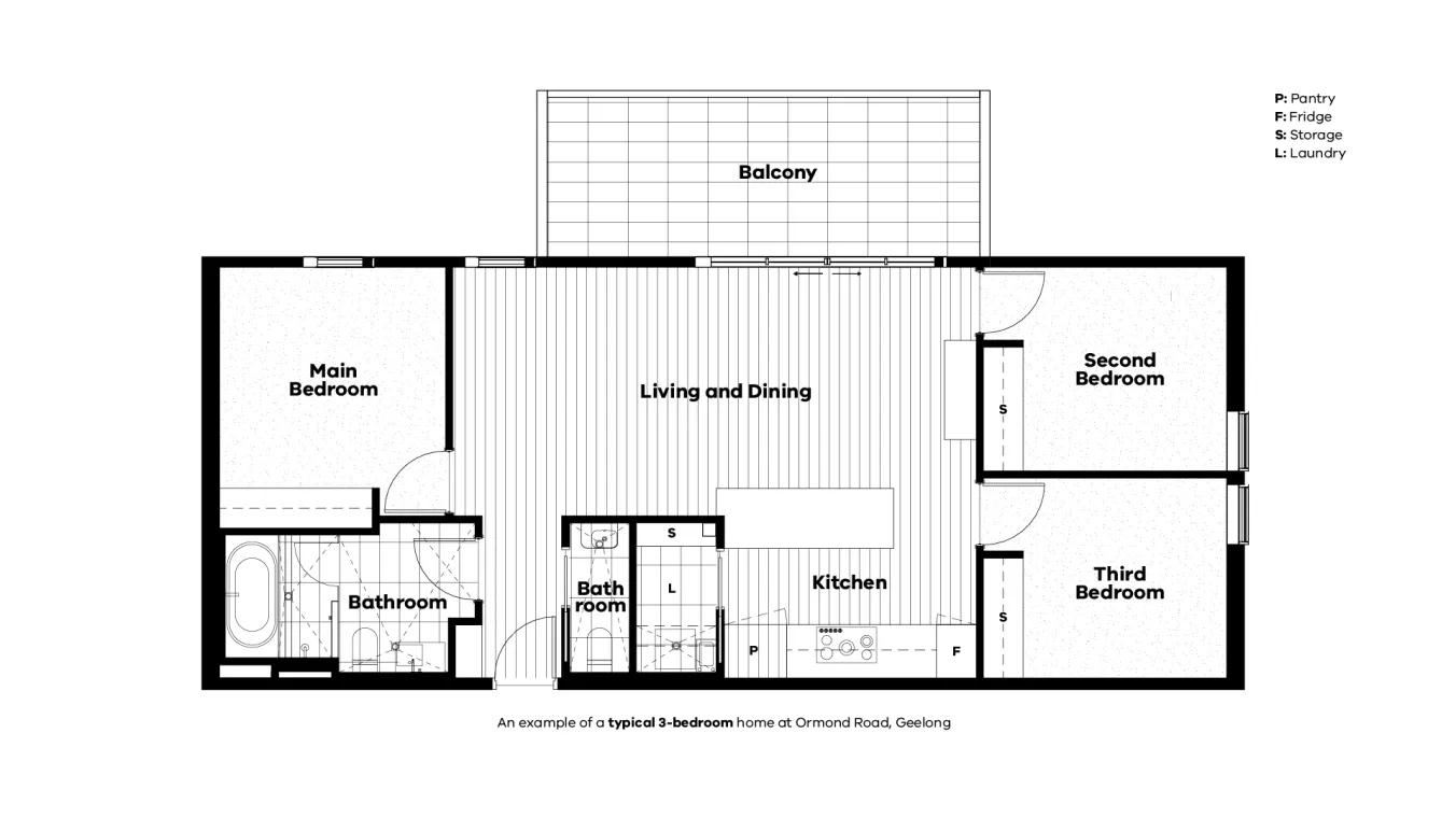 Image of Ormond Road Geelong floorplans for prototypes 3 bedroom