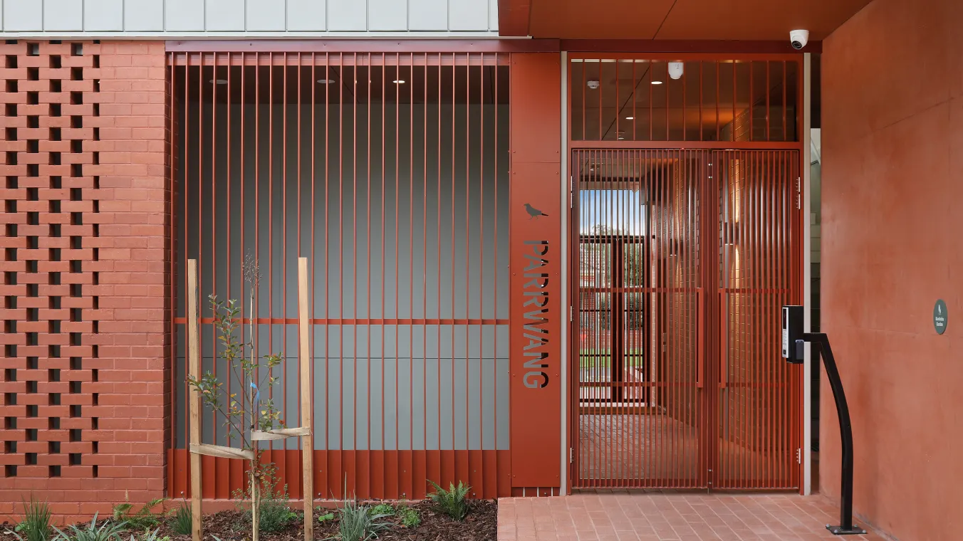 Image of apartment building entrance having CCTV camera installed